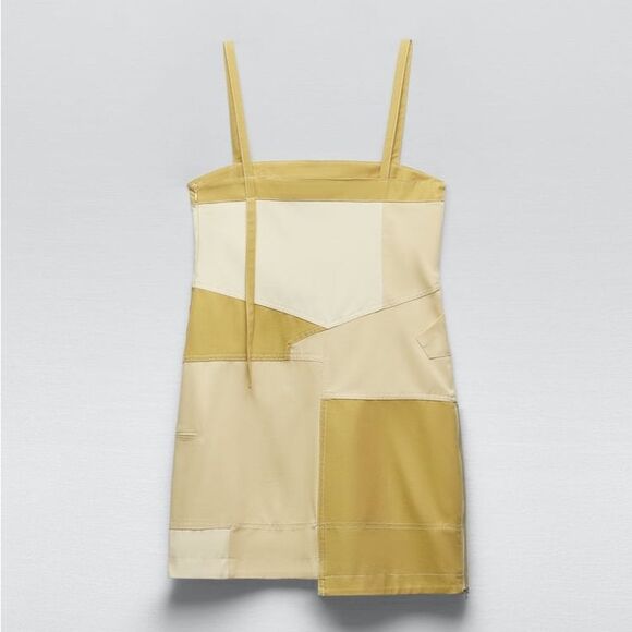 Zara Gabardine Patchwork Dress - Picture 5 of 8